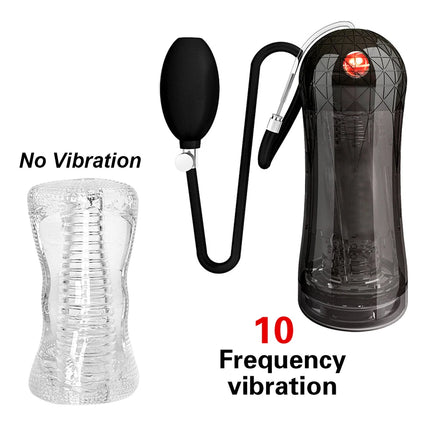 Hand Suction Male Masturbator Penis Pump Vibrators Artificial Vaginal Real Pussy for Men Cock Exerciser Glans Sucking Sex Toy 18