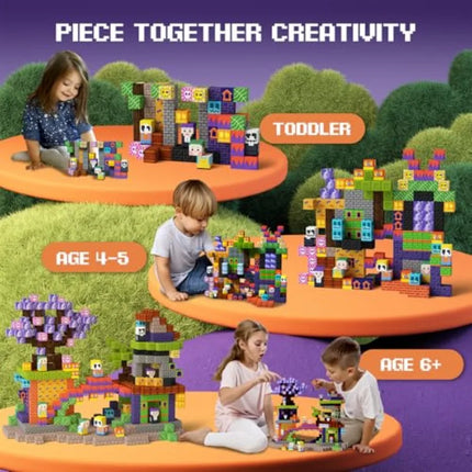 Magnetic Blocks, 100PCS Building Toys for 3+, Upgraded Zomblock STEM Sensory Magnets Construction Set, Birthday for Boys and Gi