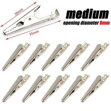 10pcs 28mm35mm45mm Alligator Clip Metal Crocodile Electrical Clamp for Testing Probe Meter Black/Red with Plastic Boot