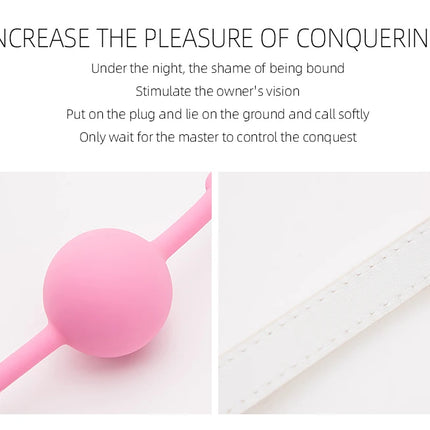Soft Silicone Ball Gag Oral Fixation Bondage Mouth Gag Mouth Stuffed PU Leather Band Sex Toys for Couples Adult Games 18+