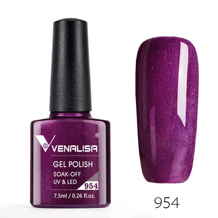 Venalisa Nail Gel Polish Semi Permanent Salon Quality TPO Free Glitter 7.5ml Soak off UV LED Nail Gel Varnish