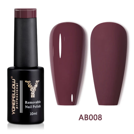 YOKEFELLOW 10ml Jelly Nude Gel Nail Polish High Quality Translucent Pink Nail Gel Varnish Soak Off UV Gel Polish Long Lasting