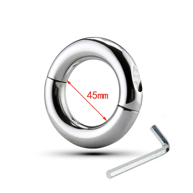 1Pc Heavy Metal Chastity Device Male Scrotum Testis Restraint Ball Stretcher Penis Rings Sex Toy for Men Gay Delay Ejaculation