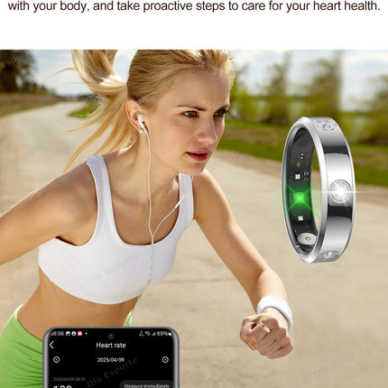 2025 Smart Ring Women Men Super narrow 6.3mm Heart Rate Health Stress measurement Monitor IP68 Waterproof Fashion Sports Rings