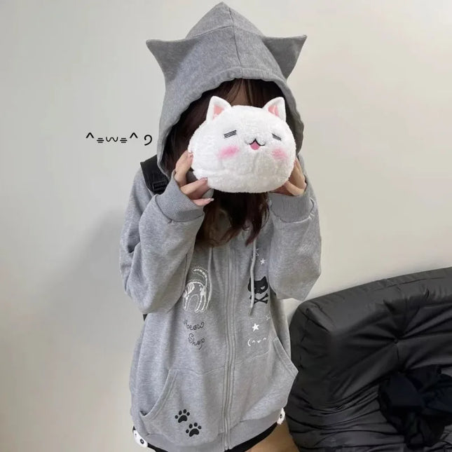 New Fashion Popular Early Autumn All Match Clothing Sweet Cute Print Harajuku Y2k Aesthetic Lazy Loose Coats Streetwear Jackets