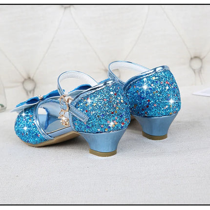 10 Colors Children Princess Sandals Kids Girls Wedding Shoes High Heels Dress Shoes Bowtie Gold Pink Blue Silver Shoes For Girls
