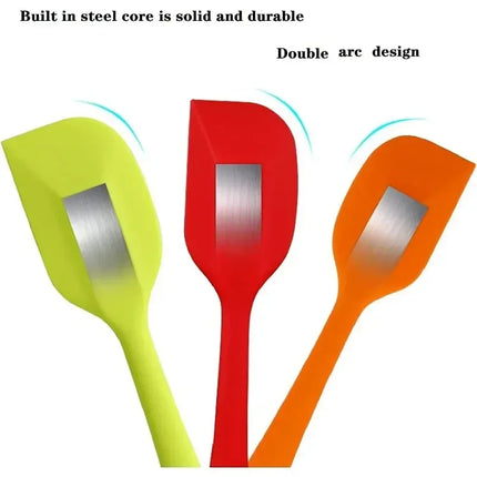 Silicone Scraper High Temperature Resistant Integrated Baking Tool Cream Cake Smoothing Spatula Non Stick Grade Dough Scraper