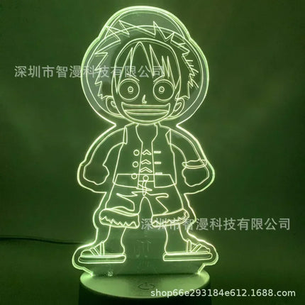 Anime One Piece Zoro Luffy Nami 3D LED Color Changing Night Lights Action Figure Toys Doll Usopp Sanji Chopper Hancock Xmas Gift