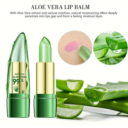 1PC Moisturizing Aloe Vera Lipstick Discoloration Lip Care Nutritious Plumper Lip Balm Magic Cosmetic Makeup Lip Beauty Care