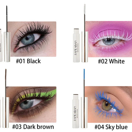 12 Color Mascara Waterproof Fast Dry Eyelashes Curls Extension Festival Make-Up Eyelashes Blue Red Purple Black White Mascara