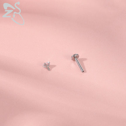 ZS 6-13PCS/LOT 16G Stainless Steel Lip Labret Piercing Set Crystal Monroe Lip Stud Ear Tragus Helix Cartilage Piercing 6/8/10mm