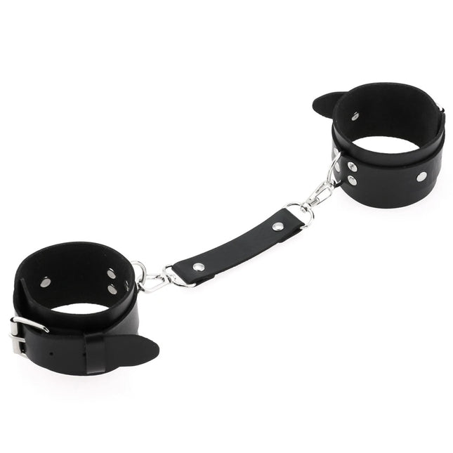 Bondage Wrist Restraints – Fetish Gear, Adjustable PU Leather Handcuffs for Role Play, Couples Adult Toy  HF-0002