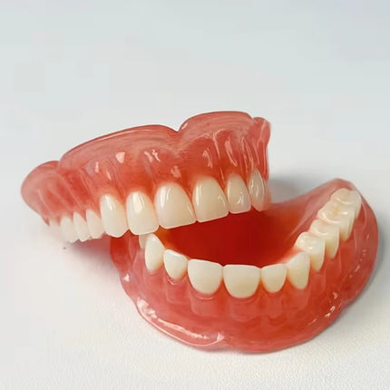 Upper & Lower Full Mouth Silicone Dentures, Lifelike Fake Teeth, Ideal for Daily Oral Care & Confidence Boost