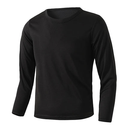 1/5 Set Of 2026 Spring/Summer New Item Youth Solid Color Sports Quick Drying Long Sleeved Casual T-shirt For 13-16 Year Old Boys