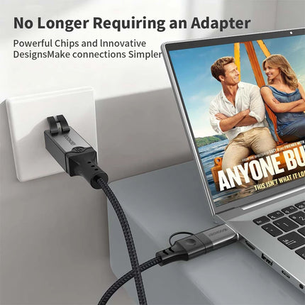 USB C to Ethernet Cable 1000Mbps 2 in 1 USB/Type-C to RJ45 Gigabit LAN High Speed Network Converter for  Laptop PC Mobile Phone