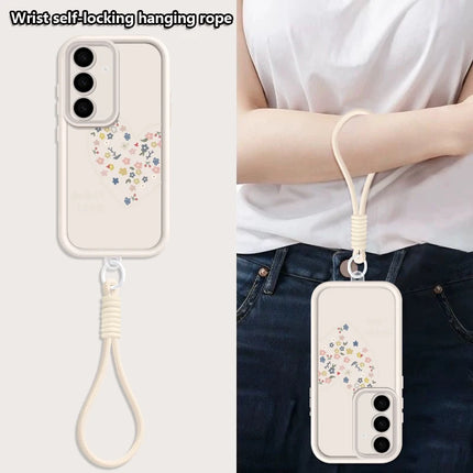 Sweet Love Hearts Lanyard Phone Case For Samsung Galaxy S25 S24 FE S23 S22 Ultra S25 Edge A56 A16 A17 A26 A55 A15 A54 5G Cover