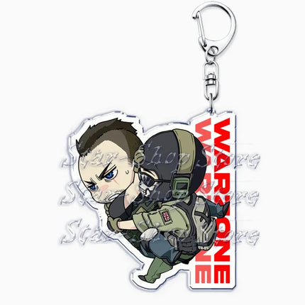 Hot Military Game Ghost Chibis Keychains for Accessories Cod Soldier Soap Simon Riley Keyring Jewelry Fans Friends Gaming Gifts