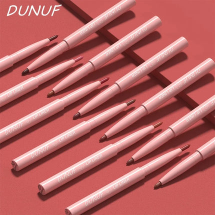 DUNUF 12 Color Velvet Matte Lipliner Pencil Waterproof Non-stick Cup Lipstick Nude Pink Lip Liner Outline Lips Contour Makeup