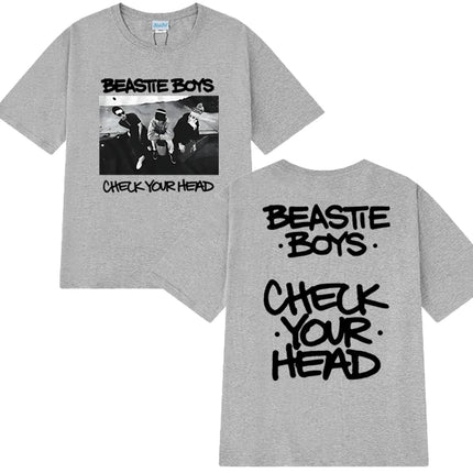Hip Hop Groups Beastie Boys Check Your Head Album print T shirt Unisex vintage Summer short sleeve T-shirts Men Women Cotton Top