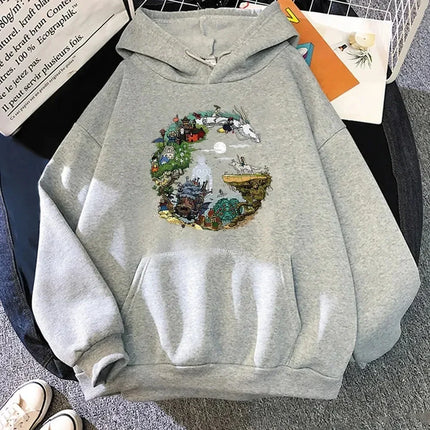 Studio Ghibli Hoodies Women Hoodie Japanese Anime Printed Sweatshirt Fashion Casual HipHop Sweatshirt Harajuku Unisex