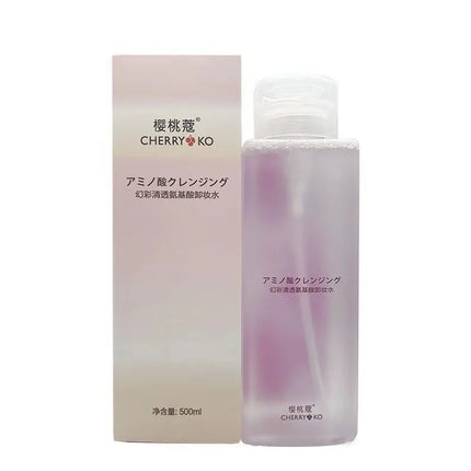 Gentle Amino Acid Makeup Remover for Eyes Lips Face - Press Pump Bottle Makeup Removal Water, Triple Cleansing Solution