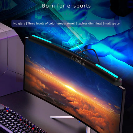 USB Stepless Dimming Screen Hanging Lights Curved Screen Monitor Light Bar RGB Background Atmosphere Desk Lamp Monitor Light Bar