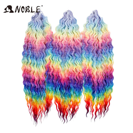 Noble 24Inch 300g Crochet Hair Curl Hair Water Wave Ombre Blonde Twist Crochet Hair Braid Hair Deep Wave Braiding Hair Extension