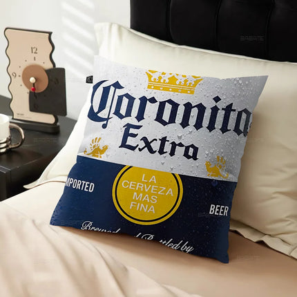 C-Corona E-Extra Beer Cushion Cover Inches Farmhouse Decor Home Throw Pillow Covers For Couch Decorations
