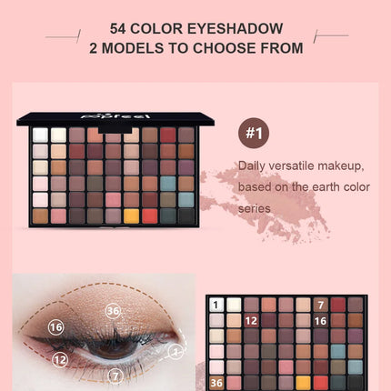 54 Colors Eyeshadow Palette Professional Makeup Shimmer Matte Eyes Shadow Colorful Sexy High Pigmented Fine Texture Cosmetics