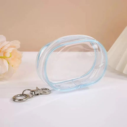 1pc Colorful Thicken Transparent PVC Mystery Box Keychain Jewelry Organizer Storage Cute Doll Bag Organization Dustproof Case