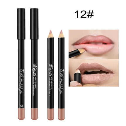 Matte Lip Liner Pencil 12 Assorted Colors Lipstick Eyeliner Natural Makeup Soft Pencil Waterproof and Long Lasting Lip Liner Pen