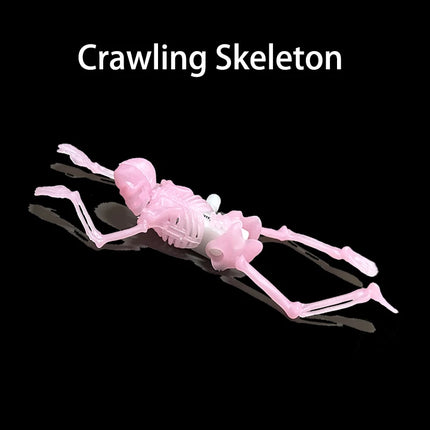 Halloween Gift Puzzle Toy Assembly Crawling Skeleton Mainspring Skeleton Assembly Model Horror Parody Night Light Toy