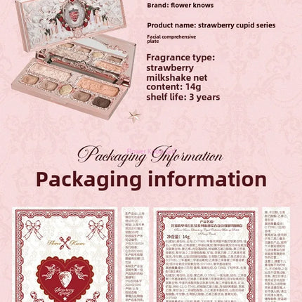 Flowerknows Strawberry Cupid Collection Facial Complexion Palette Blush Eyeshadow Highlighter Flower Know Face Bronzer Palette