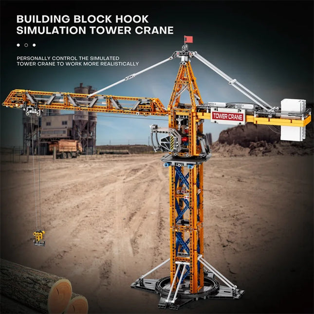 1176PCS Remote Control Tower Crane MOC Model Building Blocks Tower Crane Electric Technology Brick DIY Assembly Toy Holiday Gift