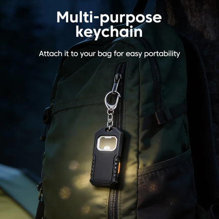 Portable Keychain Mini Flashlight USB C Rechargeable LED Emergency Charging Light Camping Walking Pocket Lamp With Bottle Opener