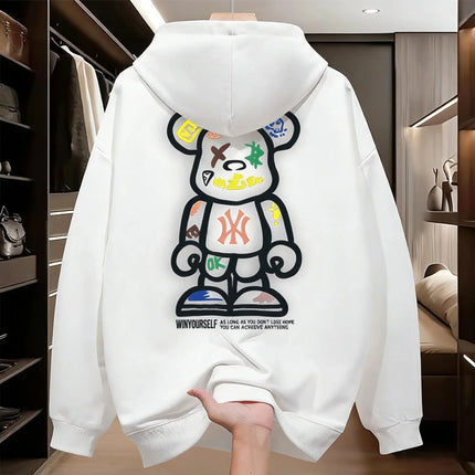 2026 New Design Men's Hooded Sport Shirt - Spring-Autumn Casual Fashionable Loose Fit Cool Couple's Top