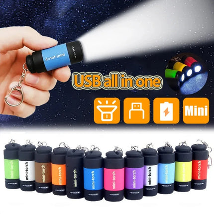 Mini waterproof LED keychain flashlight lightweight portable wear resistant for outdoor activities night travel daily emergency