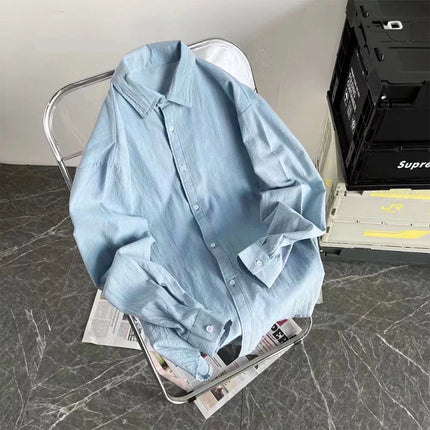 Men's Loose Shirts Casual Multi Colors Cotton Linen Cool Summer Breathable Harajuku Male Baggy Shirt for Men Button Up