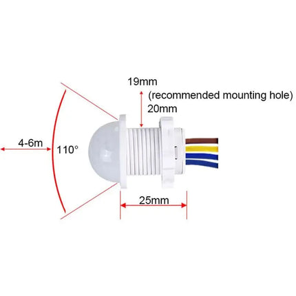 Mini PIR Motion Sensor Light Switch AC 110V- 240V Human Body Pir Infrared Detector Auto On Off Smart Switch Sensor Night Lamp