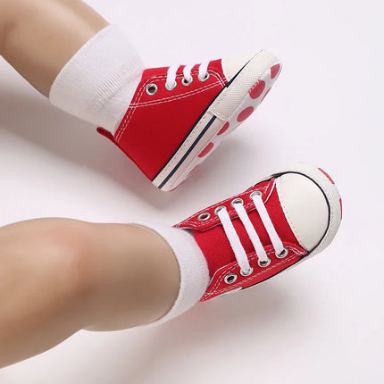 Baby Canvas Classic Sports Shoes Newborn Boys and Girls Printed Star First Walkers Shoes Infant Anti slip Baby Shoes