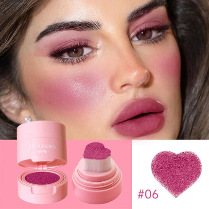 Heart-shaped cushion stamp blush for Vibrant Brightening Makeup Enhances Skin Tone Great Valentine's Present for Women and Girls