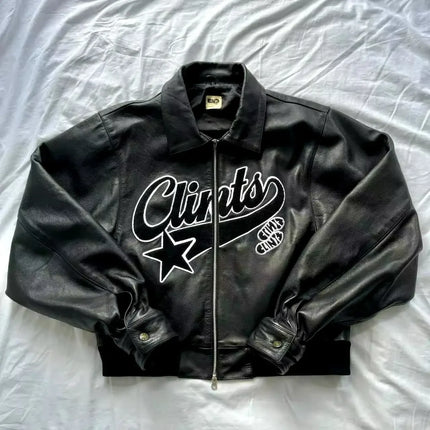 Y2K trendy quarterzip jacket celebrity jee Embroidery white men casual shirts American vintage loose streetwear Oversized coat