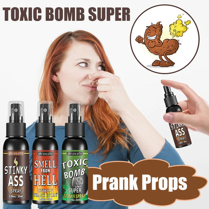 5-1PCS 30ml Fart Gag Spray Prank Joke Plastic Spray Can Stink Party Supplies Stinky Fart for Adults Kids Non Toxic Funny Toys