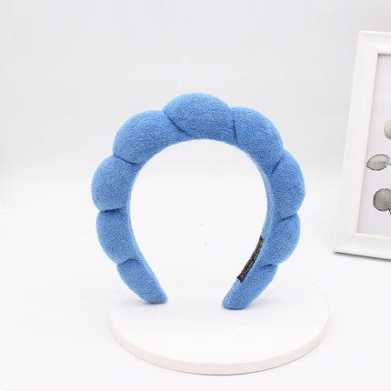 Women Girls Sponge Co Spa Makeup Bubble Terry Cloth Headband Puffy Retro Hair Bands Soft Hairband Headwear