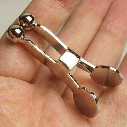 1 Pair BDSM Ball Tipped Pincher Nipple Clamps Metal,Stainless Steel Labia Nipple Clips,Sex Toys Couples,Bondage,Role Play,1 Pair