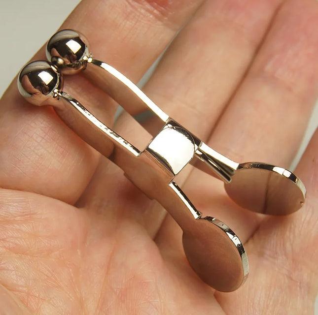 1 Pair BDSM Ball Tipped Pincher Nipple Clamps Metal,Stainless Steel Labia Nipple Clips,Sex Toys Couples,Bondage,Role Play,1 Pair