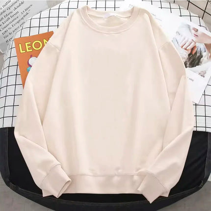 2026 Winter Womens Solid Hoodies Basic Warm Fleece Sweatshirt Soft Breathable O-Neck Pullover Casual Female Clothes