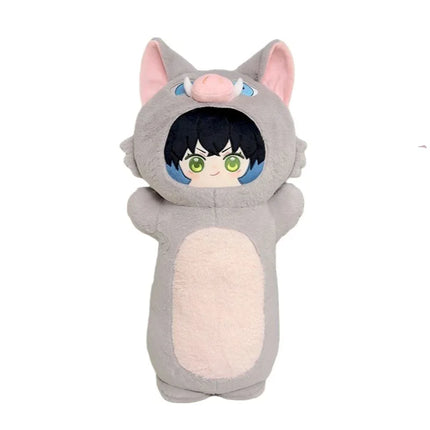 Kawaii Long Gaint Animal Plush Throw Pillow Pig Cos Hashibira Inosuke Doll Soft Hugging Body Pillow Home Decor Accompany Sleep