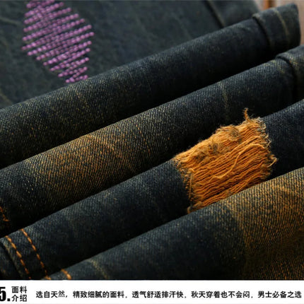 2026 Men's Dark Blue Jeans, Vintage Fashion Casual Trousers, Denim Pants Asian Sizes 29-38, 40, 42.
