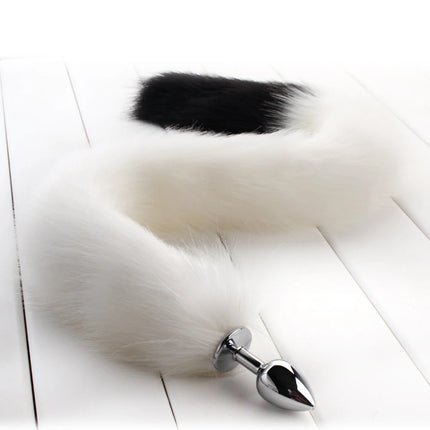 78cm Red Long Fox Tail Anal Plug Metal Butt Plug Prostate Massager Erotic Cosplay Accessories Adult Novelty Sex Toys For Couples